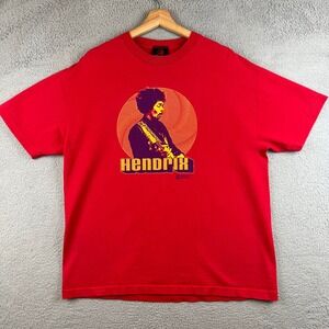 Zion Rootswear Jimi Hendrix Red Graphic T-Shirt Mens Large 2001 Vintage